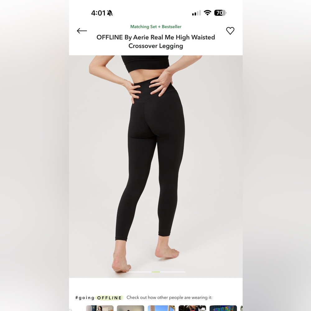 OFFLINE by Aerie Black Crossover Leggings